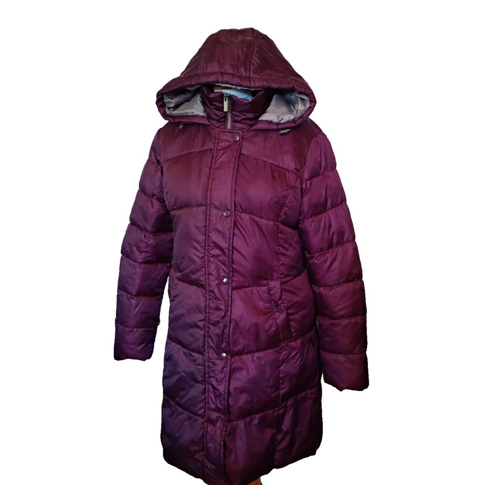 Big Chill Women's Plum Puffer Hooded  Zip Car Coat Size Medium